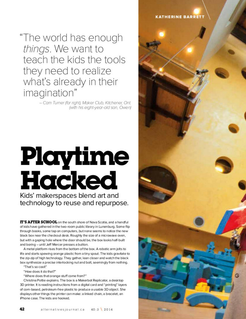 Page from feature article "Playtime Hacked"
